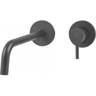 Смеситель для раковины настенный Paffoni Light LIG007NO70, чёрный матовый фото 