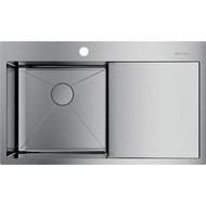 Кухонная мойка Omoikiri Akisame 86-IN-L (4993760) 1,2 мм, нержавеющая сталь фото 