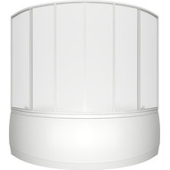 Шторка для ванны Bas Мега 1600х1450 мм, белый/матовое (пластик) фото 