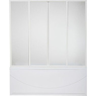 Шторка для ванны Bas Ахин/Мальта/Атланта/Нептун 1700х1450 мм (4 створки) белый/матовое (пластик) фото 