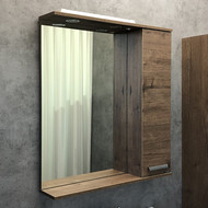 Зеркало-шкаф Comforty Марио 75 см, дуб тёмный фото 