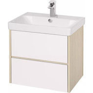 Тумба подвесная с раковиной Акватон Сканди 70 см 1A2518K0SDB20, белый/дуб верона фото 