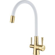 Смеситель для кухни Lemark Comfort LM3075G-White, золото/белый фото 