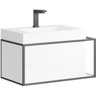 Тумба подвесная с раковиной Aqwella Clarberg Logic 80 см LOG0108L фото 