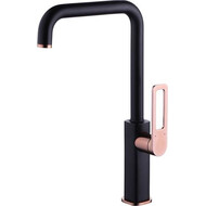 Смеситель для кухни Iddis Slide SLIBG00i05, черный матовый/розовое золото фото 