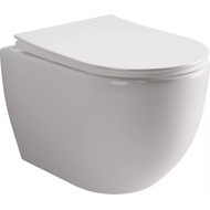 Унитаз подвесной безободковый ceramicanova Mia CN1805 с тонкой крышкой микролифт фото 