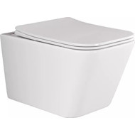 Унитаз подвесной безободковый ceramicanova Metric Rimless CN3007 с тонкой крышкой микролифт, Цвет производителя: белый фото 