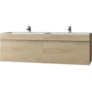 Тумба подвесная с раковиной Velvex Pulsus 140 см tpPUL.140-25, дуб сонома фото 