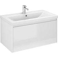 Тумба подвесная с раковиной Velvex Klaufs 80 см tpKLA.80.1Y-616.216, белый глянец фото 