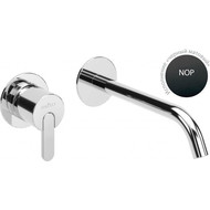 Смеситель для раковины настенный Cezares LEAF-BLI2-NOP, черный матовый, Цвет производителя: чёрный матовый фото 