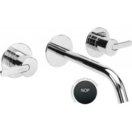 Смеситель для раковины настенный Cezares LEAF-BLI3L-NOP, черный матовый, Цвет производителя: чёрный матовый фото 