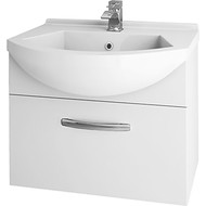 Тумба подвесная с раковиной Dreja Alfa 55 см 99.0305, белый глянец фото 