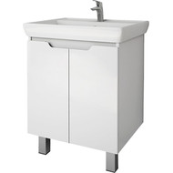 Тумба напольная с раковиной Dreja Q Plus 60 см 99.1004, белый глянец фото 