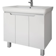 Тумба напольная с раковиной Dreja Q Plus 80 см 99.1006, белый глянец фото 