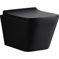 Унитаз подвесной CeramaLux Rimless 5171MB с крышкой микролифт, черный матовый, Цвет производителя: чёрный матовый фото 