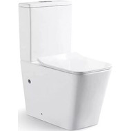 Унитаз-компакт CeramaLux Rimless NS-2170 с крышкой микролифт, Цвет производителя: белый фото 