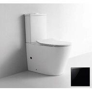 Унитаз-компакт CeramaLux Rimless NS-2178-18 с крышкой микролифт, (арматура Geberit) черный глянцевый фото 