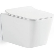 Унитаз подвесной CeramaLux Rimless NS5170 с крышкой микролифт, Цвет производителя: белый фото 