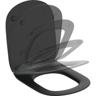 Сиденье с крышкой для унитаза Ideal Standard Silk Black Tesi микролифт T3527V3, черный матовый фото 