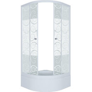 Душевое ограждение Triton Стандарт В1 Аква Узоры 90х90 см, белый/узор фото 