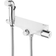 Набор для гигиенического душа с термостатом Lemark Solo LM7169CW, хром/белый фото 