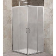 Душевое ограждение BelBagno 75-90х75-90 см UNIQUE-A-2-75/90-P-Cr, хром/текстурное, Цвет стекла: матовое, Размер - мм: 850х850 фото 