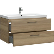 Тумба подвесная с раковиной Cersanit Lara 80 см A63416, орех фото 