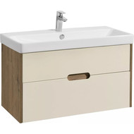 Тумба подвесная с раковиной Акватон Оливия 90 см 1A254401OLVG0, бежевый/дуб веллингтон фото 