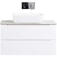 Тумба подвесная со столешницей BelBagno ETNA-1000-2C-SO-BL-P 100 см, Bianco Lucido/Bianco Opaco, Цвет фасада: Bianco Lucido фото 