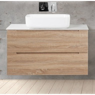 Тумба подвесная со столешницей BelBagno ETNA-900-2C-SO-WO-P 90 см, Rovere Bianco/Bianco Opaco, Цвет фасада: Rovere Bianco фото 