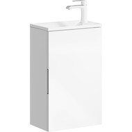 Тумба подвесная с раковиной Aqwella Accent 40 см ACC0104W, белый, Цвет фасада: белый фото 