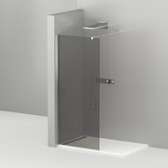 Душевая перегородка Cezares Liberta L-1 80 см (телескопический кронштейн, стекло 8 мм), хром/тонированное фото 