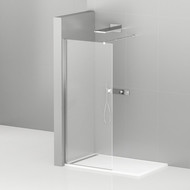 Душевая перегородка Cezares 100 см LIBERTA-L-1-100-C-Cr (телескопический кронштейн, стекло 8 мм) хром/прозрачное фото 