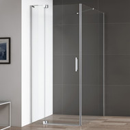 Душевое ограждение Cezares Slider AH-1 80-90x80 см (стекло 8 мм), хром/бронзовое фото 