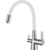 Смеситель для кухни Haiba HB76858-8, хром/белый фото 