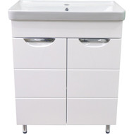 Тумба напольная с раковиной Стиль Соло 70 см, белый фото 