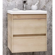 Тумба подвесная с раковиной Art&Max Family-500-2C-SO-PB 50 см, сканди фото 