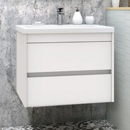 Тумба подвесная с раковиной Art&Max Family-750-2C-SO-BL 75 см, белый глянец фото 