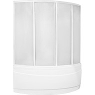 Шторка для ванны Bas Вектра 1500х1450 мм, белый/матовое (пластик) фото 