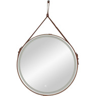 Зеркало Art&Max Milan Led 65 см AM-Mil-650-DS-F-Brown, коричневый ремень фото 