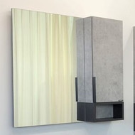 Зеркало-шкаф Comforty Франкфурт 90 см, бетон светлый фото 