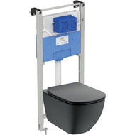 Инсталляция с подвесным унитазом Ideal Standard Prosys Tesi T3868V3, Цвет производителя: чёрный матовый фото 