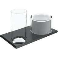 Дозатор для жидкого мыла со стаканом Keuco Edition 400 11553139000, цвет хром чёрный фото 