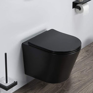 Унитаз подвесной безободковый Comforty 105MB с крышкой микролифт, черный матовый, Цвет производителя: чёрный матовый фото 