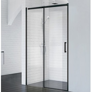 Душевая дверь BelBagno 140 см ACQUA-BF-1-140-C-NERO (стекло 8 мм), черный/прозрачное фото 