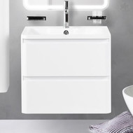 Тумба подвесная с раковиной BelBagno ALBANO-600-2C-SO-BL 60 см, Bianco Lucido, Цвет фасада: Bianco Lucido фото 