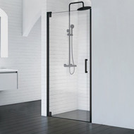 Душевая дверь BelBagno 90 см MARMI-B-1-90-C-NERO (стекло 8 мм) черный/прозрачное фото 