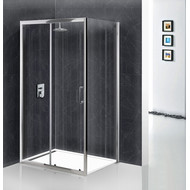 Душевое ограждение BelBagno 100x90 см UNO-AH-1-100/90-C-Cr, хром/прозрачное фото 