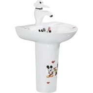 Раковина с пьедесталом детская SantiLine 43 см SL-2115 с рисунком фото 