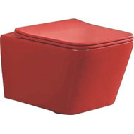 Унитаз подвесной безободковый SantiLine SL-5007MR с крышкой микролифт, красный матовый, Цвет производителя: красный фото 